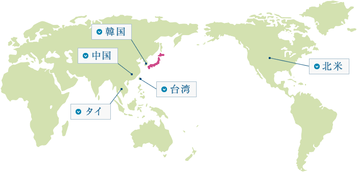 地図：各国の代理店